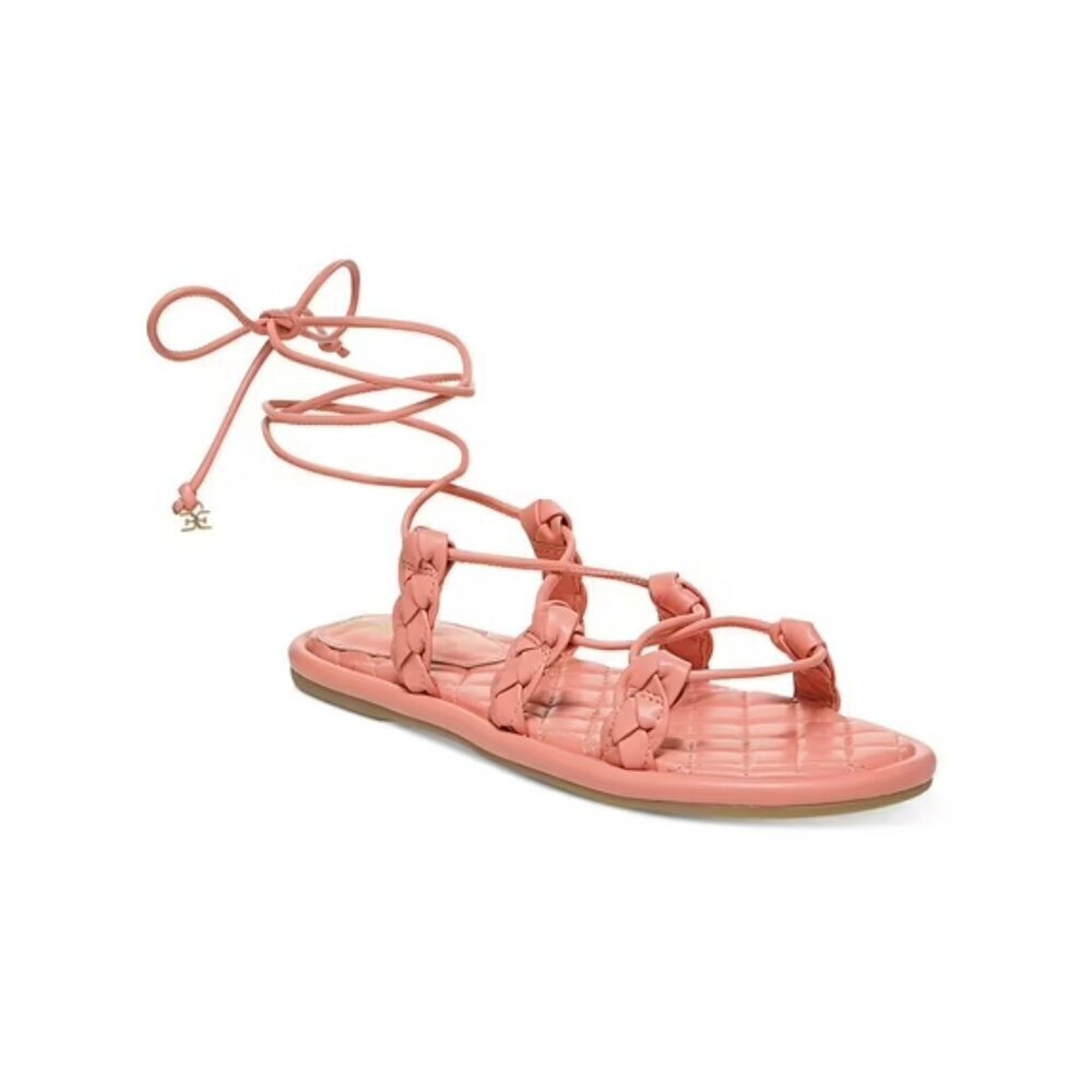 Sam Edelman Zariah gladiator flat sandal pink clay shoe quilted women new 7.5